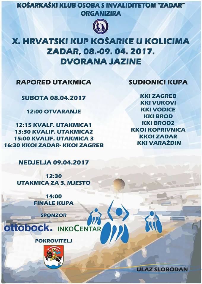 KKI Zadar u Jazinama domaćin Kupu Hrvatske košarke u kolicima