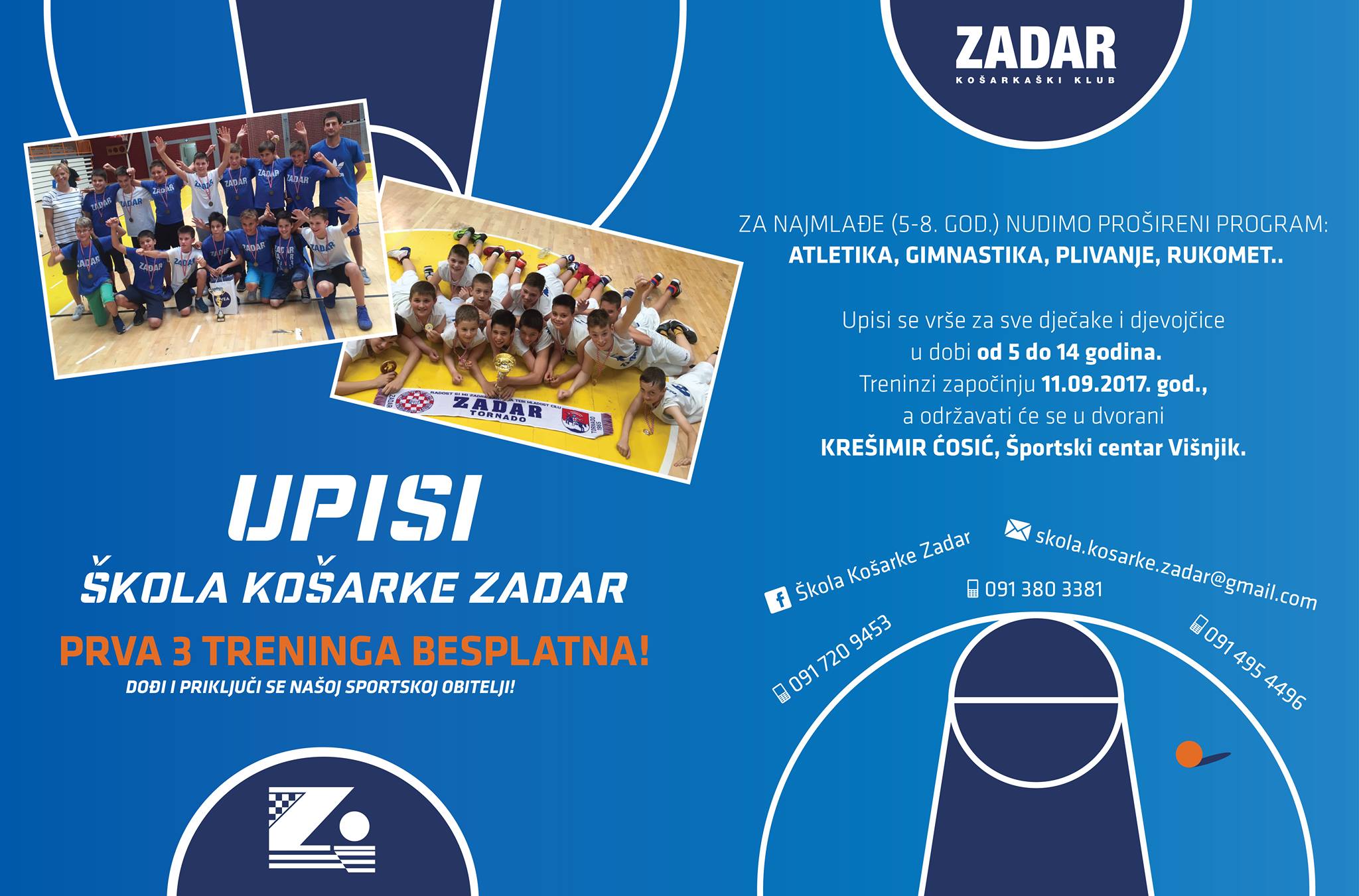 Škola košarke Zadar: Neka i Vaše dijete postane dio naše sportske obitelji!