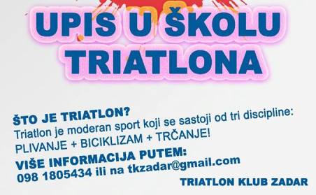 Triatlon klub Zadar: Upis djece u školu mini triatlona za sezonu 2018/2019