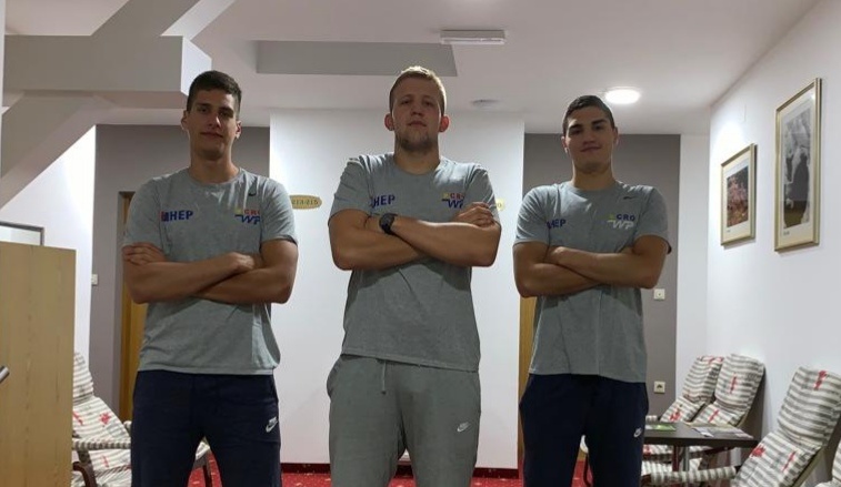 Ivan Vrbnjak, Marin Jovančević i Roko Jurišić (VK Zadar 1952) na pripremama U -20 reprezentacije u Varaždinu